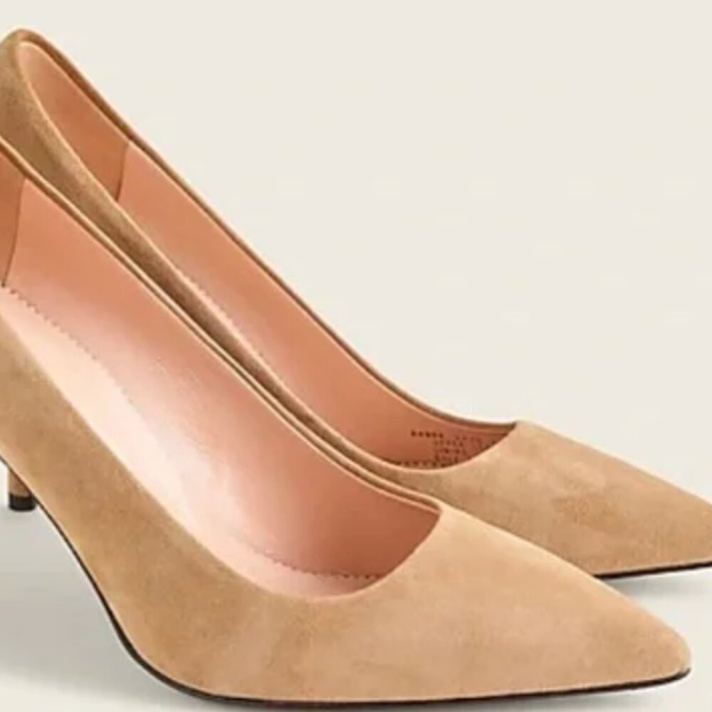 J.Crew Elsie Nude Suede Classic Pumps, Size 8